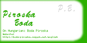 piroska boda business card